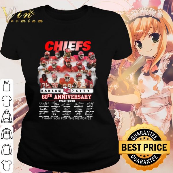 Cool Kansas City Chiefs 60th Anniversary Thank The Memories Signatures shirt