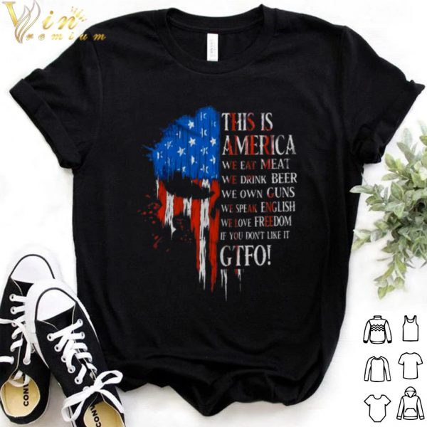 Cool This is America we eat meat we drink beer we own guns we speak English shirt