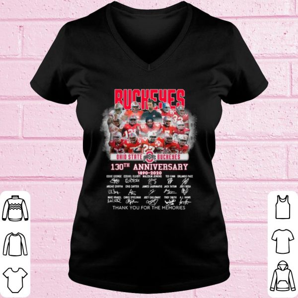 Original Ohio State Buckeyes 130th Anniversary Thank The Memories Signatures shirt