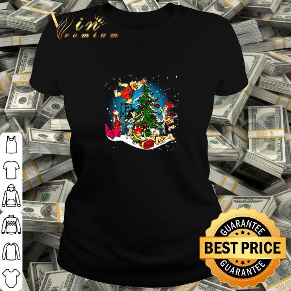 Cool A Flintstone Christmas characters chibi Christmas tree shirt