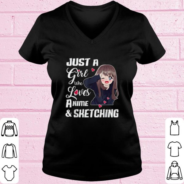 Original Just A Girl Who Loves Anime and Sketching Drawing shirt