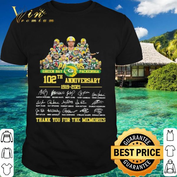 Top Green Bay Packersga Anniversary Thank You For The Memories Signatures shirt