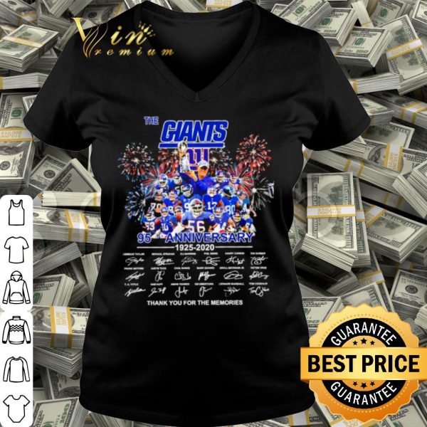 Cool The giants 95 anniversary 1925 2020 thank the memories new year 2021 shirt