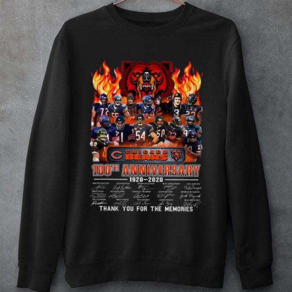 Original Chicago Bears 100th Anniversary Thank You For The Memories Signature shirt