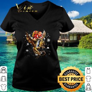 Original Santa riding dragon Christmas shirt 2