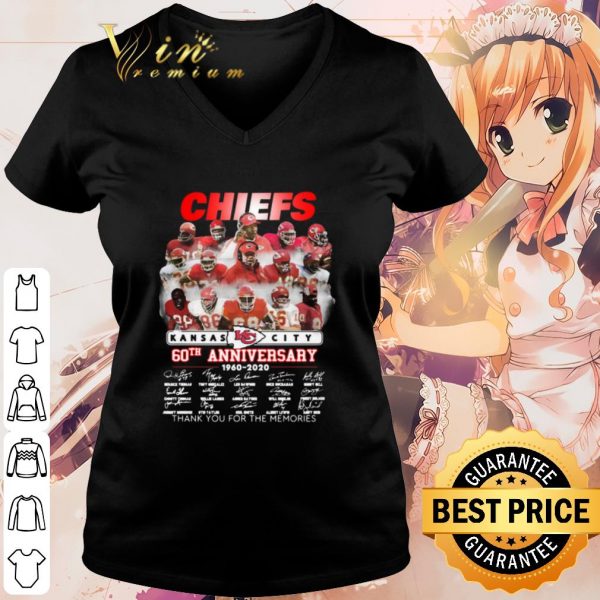 Cool Kansas City Chiefs 60th Anniversary Thank The Memories Signatures shirt