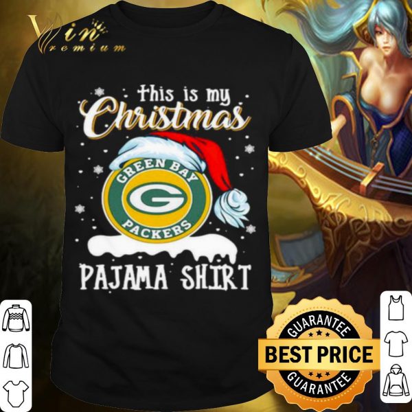 Pretty Green Bay Packers Pajama Hat Santa This Is My Christmas shirt