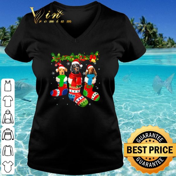 Original Dachshund in Christmas socks shirt