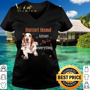 Original Basset Hound kisses fix everything shirt 2