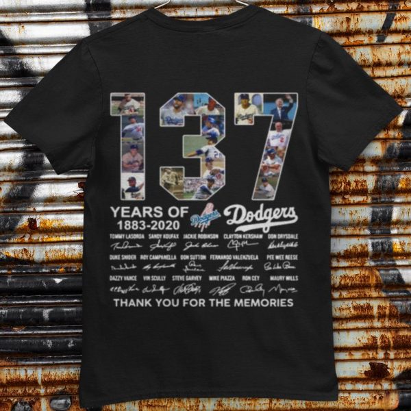 Top 137 Years Of Los Angeles Dodgers Thank You For The Memories Signatures shirt
