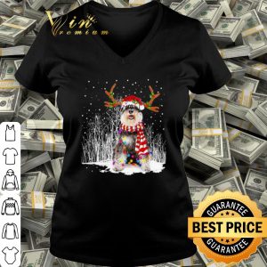 Cool Reindeer Schnauzer Snow Christmas shirt 2