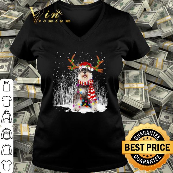 Cool Reindeer Schnauzer Snow Christmas shirt