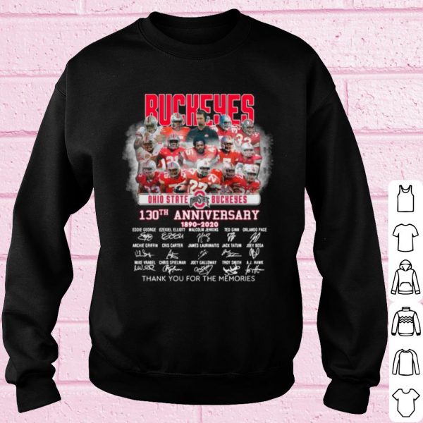 Original Ohio State Buckeyes 130th Anniversary Thank The Memories Signatures shirt