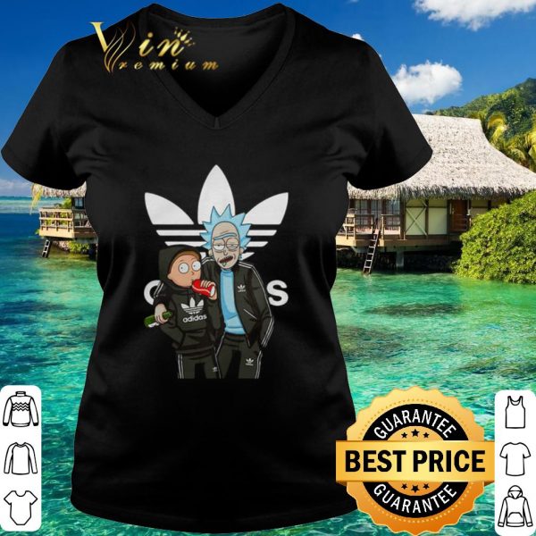 Top Rick and Morty wearing adidas hoodie shirt