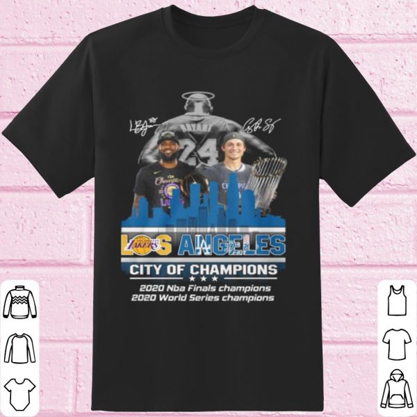 Original Kobe Bryant LeBron James and Corey Seager City Of Champions Signature shirt