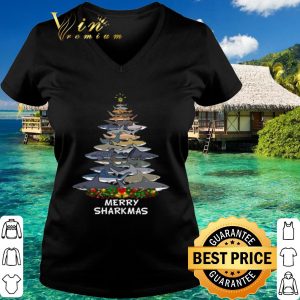Original Merry Sharkmas Tree Shark Christmas shirt 2