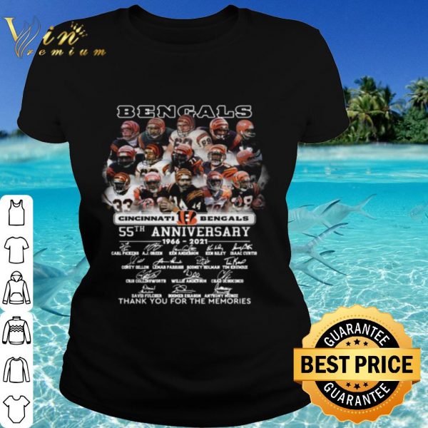 Top Bengals 55th Anniversary Thank You For The Memories Signatures shirt