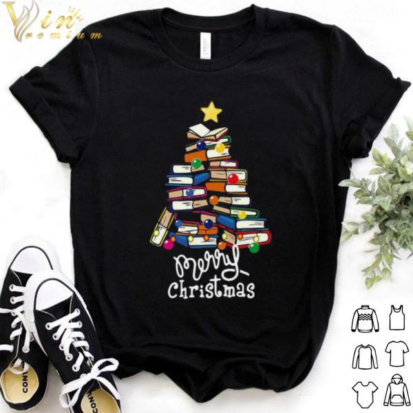 Cool Merry Christmas Librarian Tree shirt