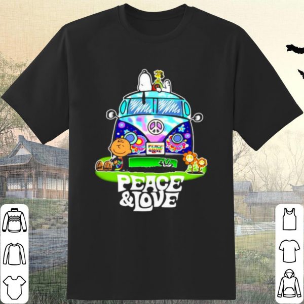 Cool Peace Love Hippie Snoopy Peanuts Woodtosck shirt