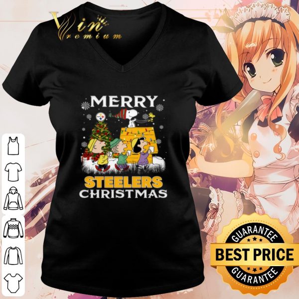 Pretty Snoopy and Charlie Merry Steelers Christmas shirt