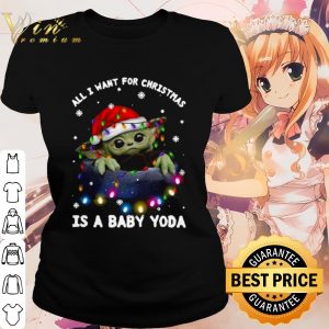 Cool All I Want For Christmas Is Baby Yoda Christmas Light shirt 1