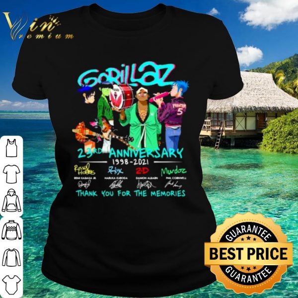 Pretty Gorillaz 23rd Anniversary 1998 2021 Thank You The Memories Signature shirt