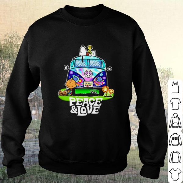 Cool Peace Love Hippie Snoopy Peanuts Woodtosck shirt