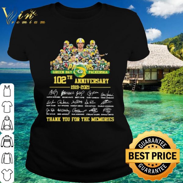 Top Green Bay Packersga Anniversary Thank You For The Memories Signatures shirt