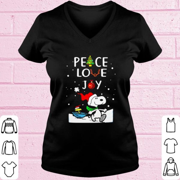 Top Santa Snoopy peace love joy Christmas shirt