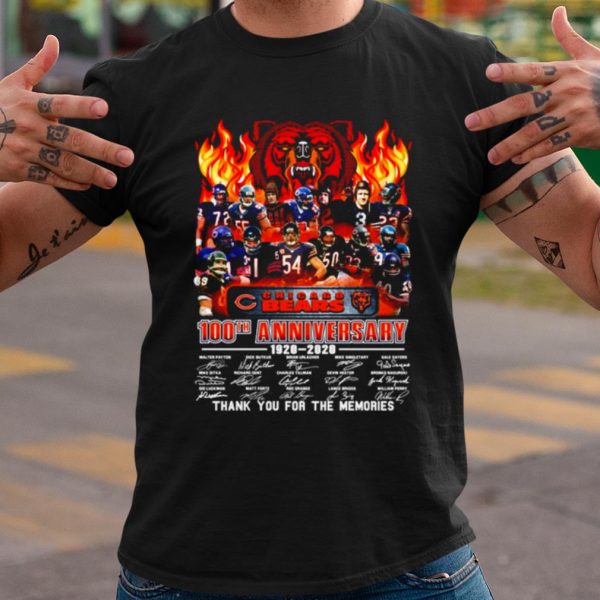 Original Chicago Bears 100th Anniversary 1920 2020 Thank You For The Memories shirt