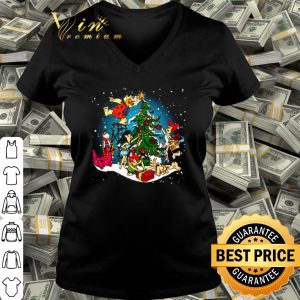 Cool A Flintstone Christmas characters chibi Christmas tree shirt 2