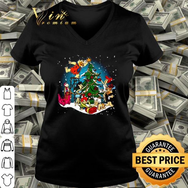 Cool A Flintstone Christmas characters chibi Christmas tree shirt