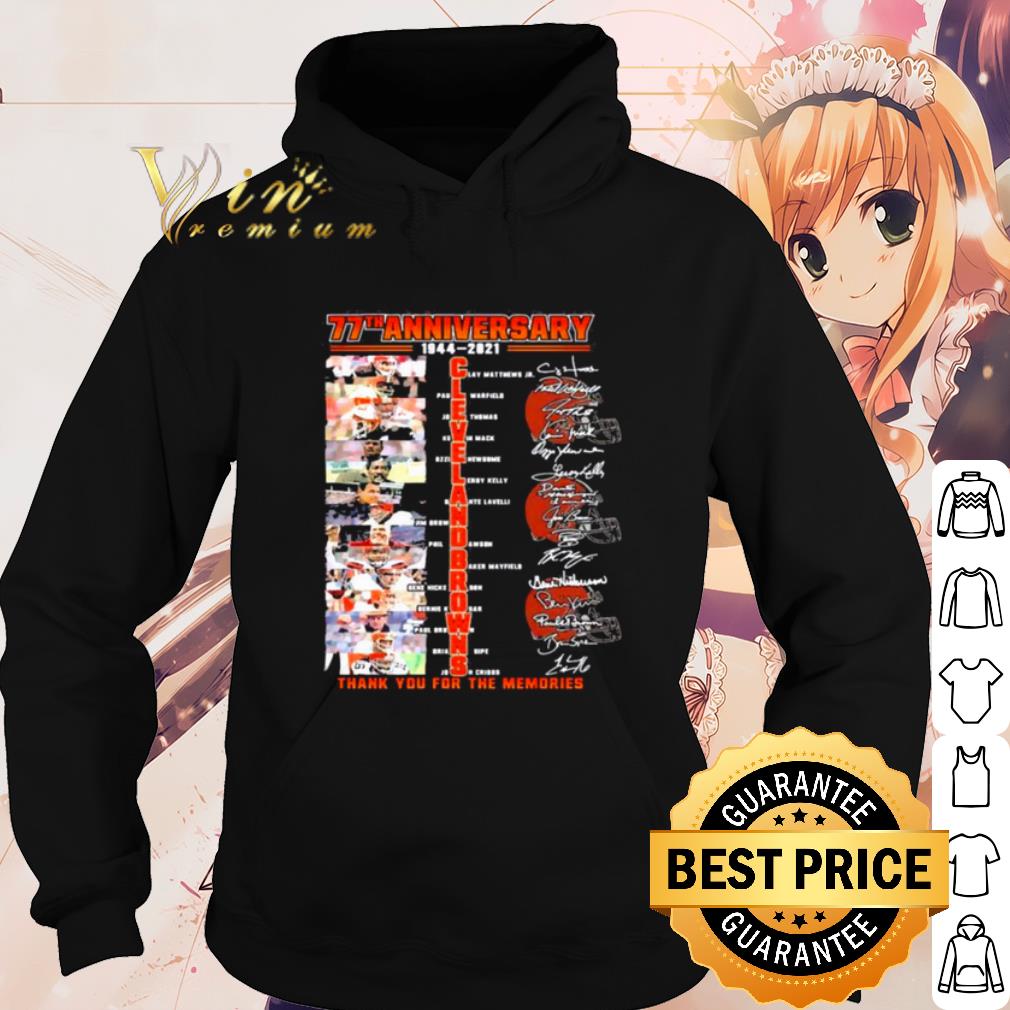 fc23a28f cool cleveland browns 77th anniversary thank the memories signatures shirt 4 - Cool Cleveland Browns 77th Anniversary Thank The Memories Signatures shirt