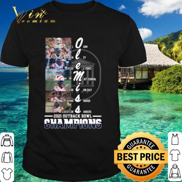 Top Ole Miss Luke Logan Aj Finney Braylon Sanders Outback Bowl Champions shirt