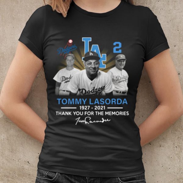 Cool Los Angeles Dodgers Tommy Lasorda 1927 2021 Thank Memories Signature shirt