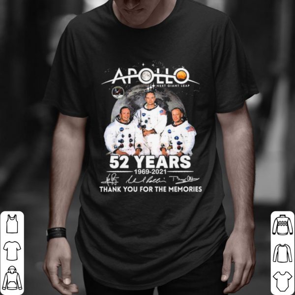 Top Apollo Next Giant Leap 52 Years 1969 2021 Thank Memories Signatures shirt