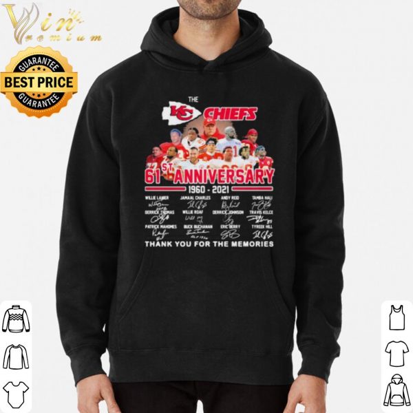 Nice Kansas City Chiefs 61st Anniversary 1960 2021 Thank Memories Signature shirt