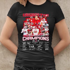 Original Alabama Crimson Tide Football Playoff National Champions 2021 Signature shirt 1
