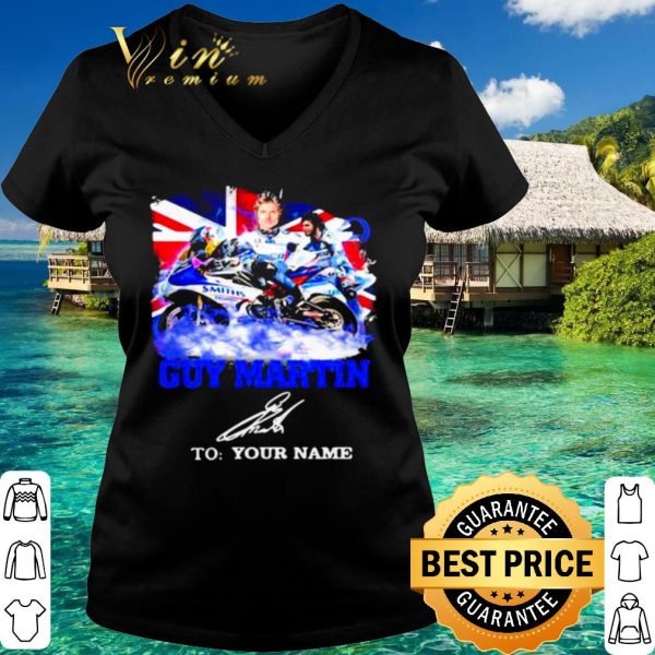 Top Guy Martin Motorcycle Racer Signature Union Flag shirt