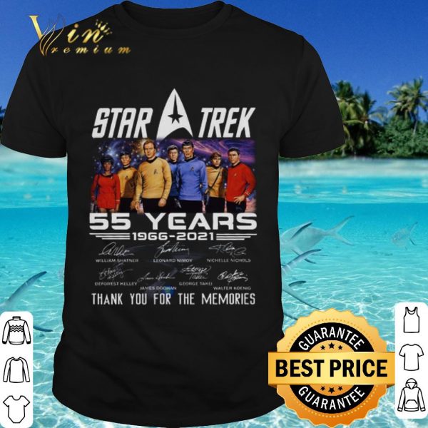 Cool Star Trek 55 Years 1966 2021 Thank You For The Memories Signature shirt