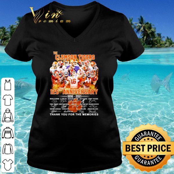 Cool The Clemson Tigers 125th Anniversary Thank The Memories Signature shirt
