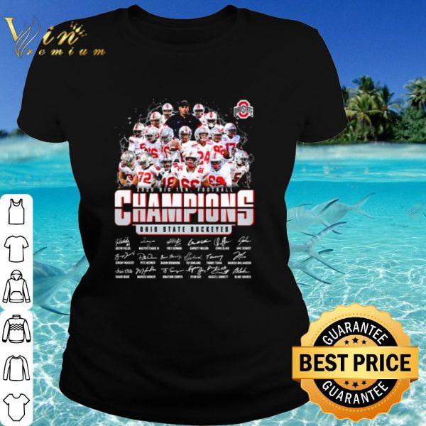 Cool Ohio State Buckeyes 2020 Big Ten Football Champions Signature shirt