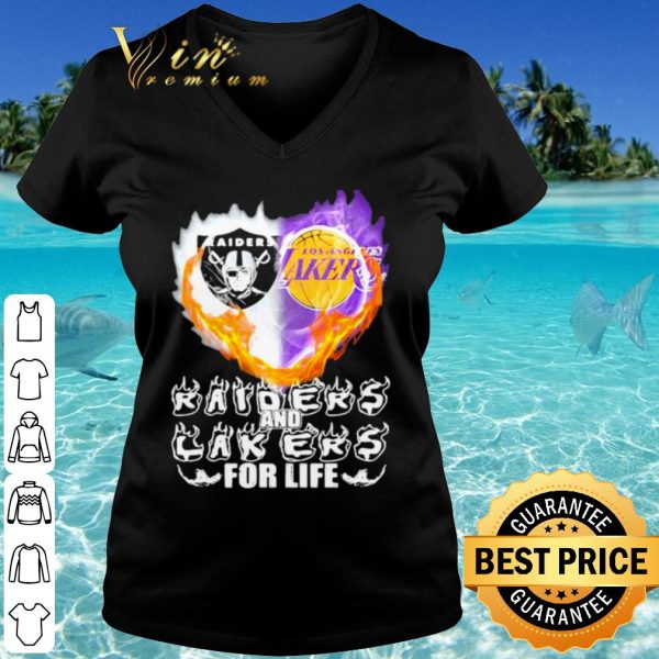Pretty Raiders And Los Angeles Lakers For Life Logo Team Football In My Heart shirt