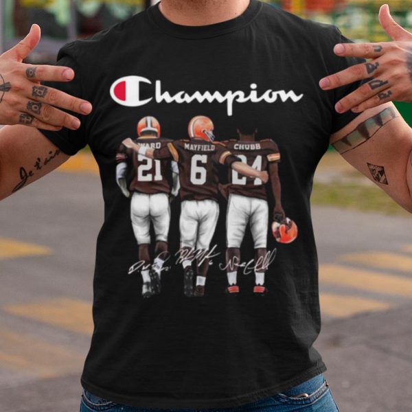 Original Cleveland Browns Champion Mayfield Chubb signatures shirt