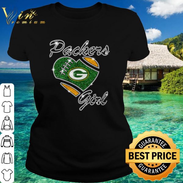Top Green Bay Packers Girl Diamond Heart shirt