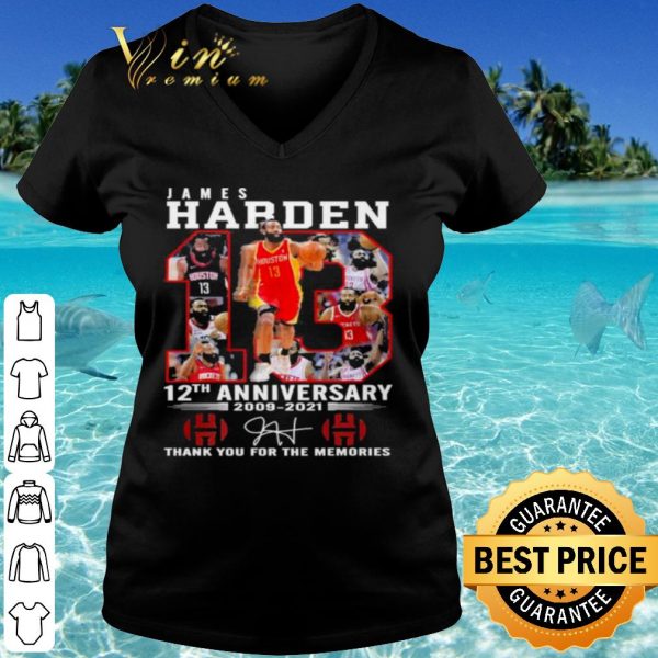 Cool James Harden 12th Anniversary 2009 2021 Thank You For The Memories shirt