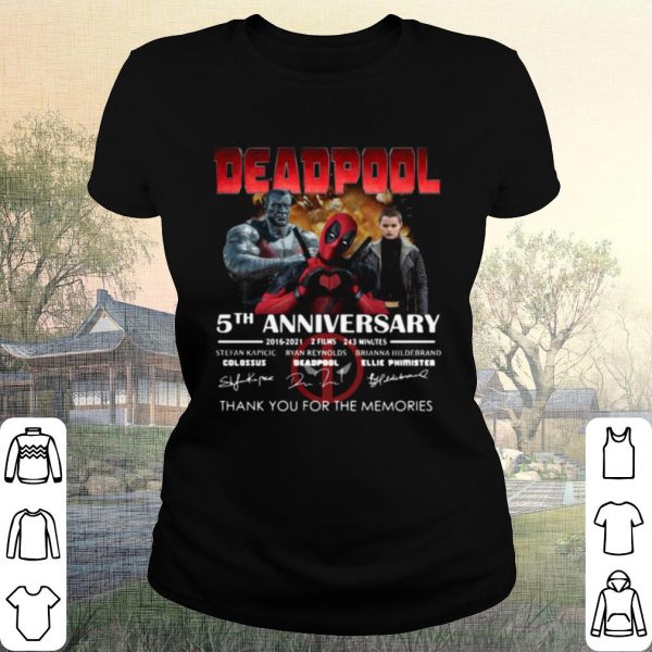 Pretty Deadpool 5th Anniversary Thank You For The Memories Signatures shirt