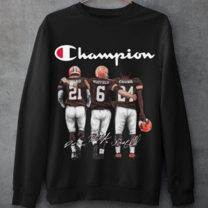 Original Cleveland Browns Champion Mayfield Chubb signatures shirt 2