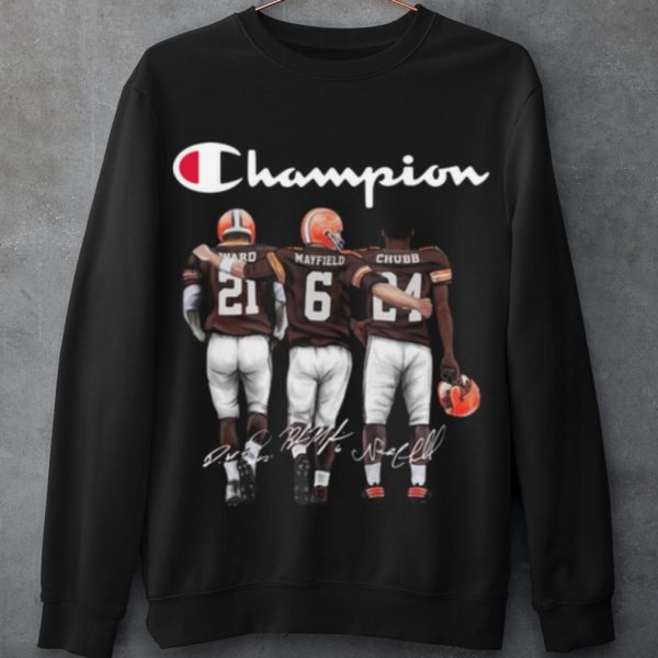 Original Cleveland Browns Champion Mayfield Chubb signatures shirt