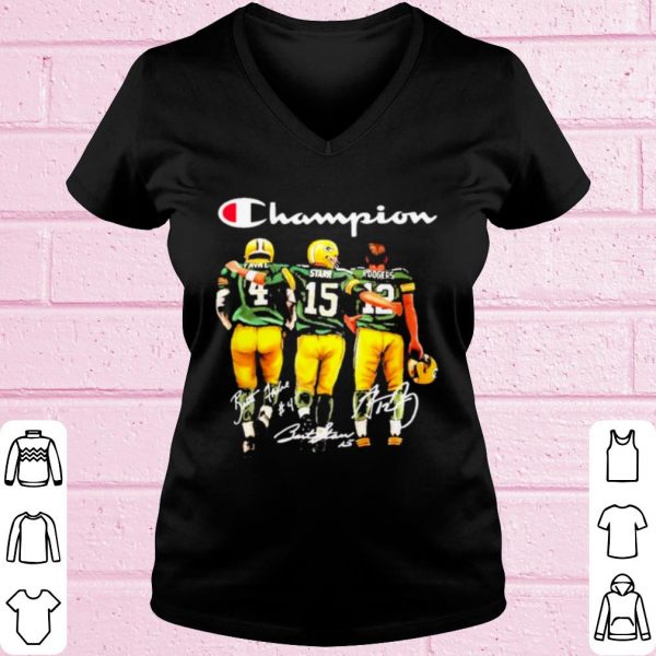 Top Brett Favre Bart Starr Aaron Rodgers Champion Signatures shirt
